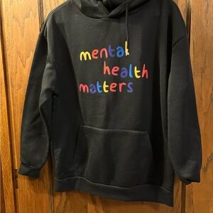 Black Hoodie with Colorful Text‎